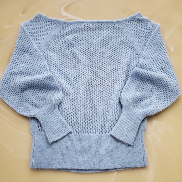 REISS Laurie Open-Knit Alpaca-Wool Blend Women's Off Shoulder Sweater Size Small - Picture 8 of 12